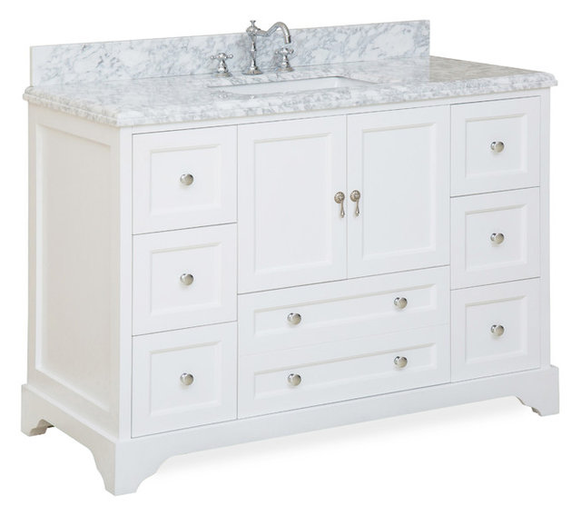 Madison Bath Vanity Transitional Bathroom Vanities And Sink Madison Bath Vanity White 48 Top Carrara