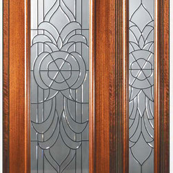 Prehung Side light Door 80 Wood Mahogany Hillsborough Full Lite Glass - Front Doors