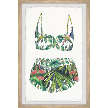 "Tropical Forest Swimsuit" Framed Painting Print, 30"x45"