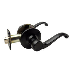 Designers Impressions - Richmond Design Matte Black Door Lever, Passage (Hall/Closet) - Door Levers