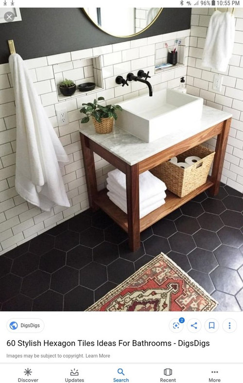 Black Hexagon Tile Shower Floor