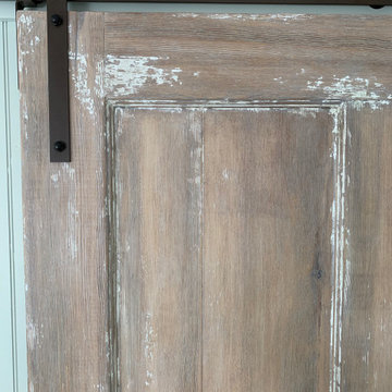 Faux Weathered Wood Finish Sliding Barn Door