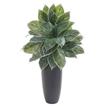 37" Aglaonema Artificial Plant in Planter, Real Touch