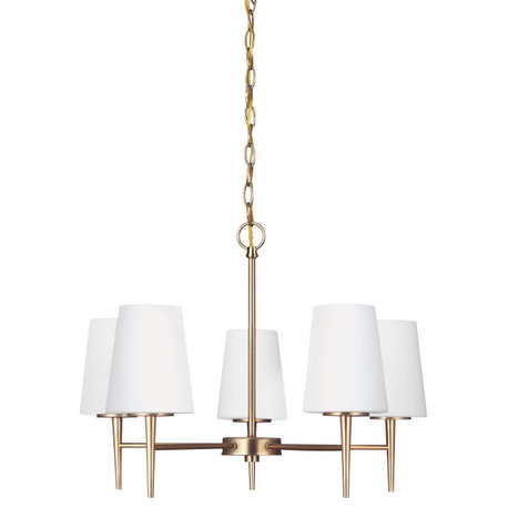 Driscoll 5-Light Chandelier, Satin Brass