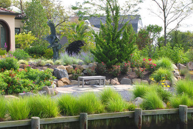 This is an example of a coastal landscaping in New York.