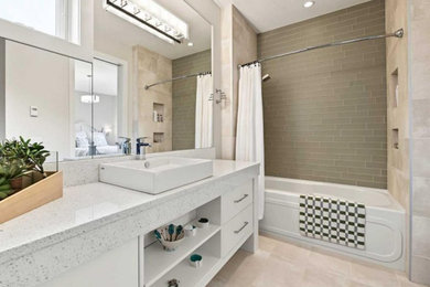 Example of a small minimalist bathroom design in Vancouver
