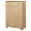 South Shore Newton Kids 5 Drawer Chest in Natural Maple Finish