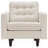Empress Upholstered Fabric Armchair, Beige