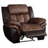 Jaylen Recliner in Toffee and Espresso Polished Microfiber
