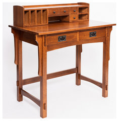 Home Styles Arts and Crafts Transitional Student Desk, Oak Finish, 2  Storage Drawers in the Desks department at