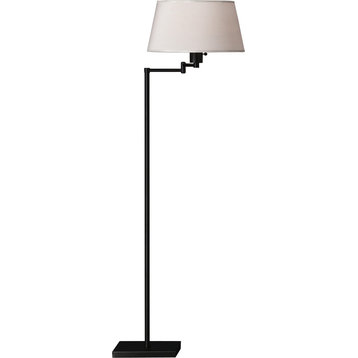 Real Simple Floor Lamp, Matte Black/Snowflake