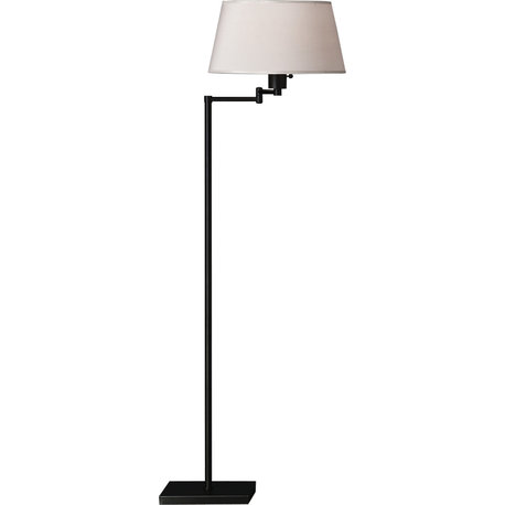 Real Simple Floor Lamp, Matte Black/Snowflake