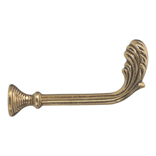 antique ornate Victorian gold gilded bronze curtain rod holder tiebacks  brackets