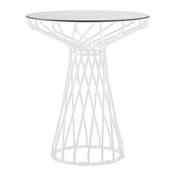 Velletri White 76cm HPL Laminate Indoor Outdoor Cafe Table by Glid Studio for Hu - Dining Tables