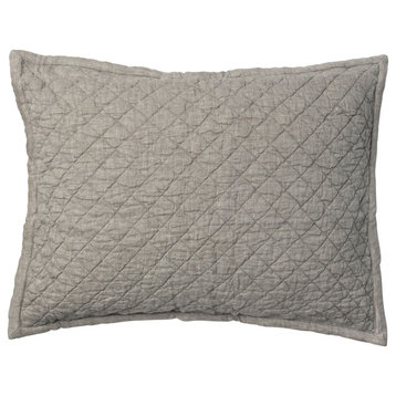 Kenneth Linen Pillowcase Sham, Gray, Standard