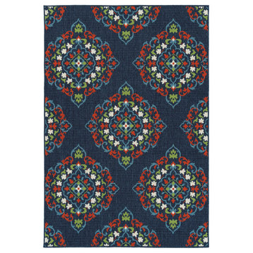 Kaleen Sunice Collection Collection Rug, Navy 2'2"x8'