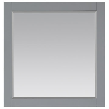 Maribella Rectangular Bathroom Wood Framed Wall Mirror, Gray, 34"