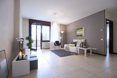 Trendy living room photo in Milan