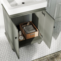 Dawson Bathroom Vanity, Single Sink, 24", Pewter Green, Freestanding
