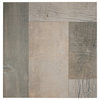 17.38"x17.38" Lumber Porcelain Floor/Wall Tile, Case of 8, Gris