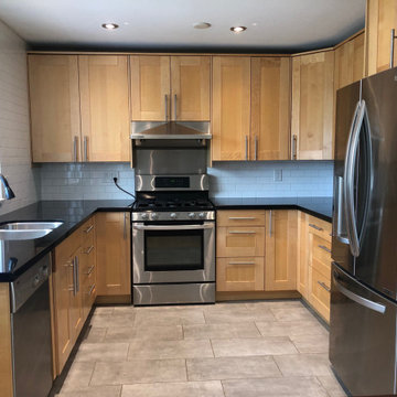 Kitchen Cabinet Refinishing - Before Photo