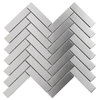 Modket Brushed Stainless Steel Metal Herringbone Mosaic Tile Backsplash TDH277SS