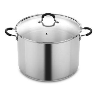 Hascevher 9 qt. Classic 18 by 10 Stainless Steel StockPot Covered in Cookware  Induction, 1 - Food 4 Less