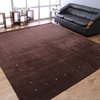 Hand Knotted Loom Wool Area Rug Contemporary Brown, [Rectangle] 6'x9'