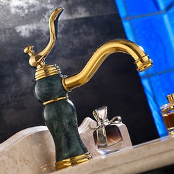 Malta Single Handle Gold Marble Finish Bathroom Sink Faucet - Bathroom Sink Faucets