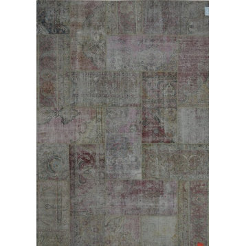 Pasargad Patchwork Collection Hand-Knotted Lamb's Wool Area Rug, 6'11"x9'9"