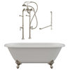 60" Cast Iron Double Ended Clawfoot Tub & Complete Freestanding Plumbing PKG- BN