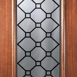 Slab Entry Single Door 80 Mahogany Casablanca 1 Panel 3/4 Lite Glass - Front Doors