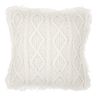 HiEnd Accents Cable Knit Pillow - Cream