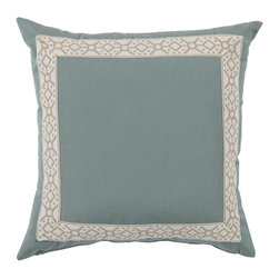 Lacefield Designs - Outdoor Pillow, Aqua Splash With Camel Print, Square - Decorative Pillows