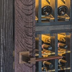 Joseph Giles Lever handles dark bronze and leather wrap - Door Handles