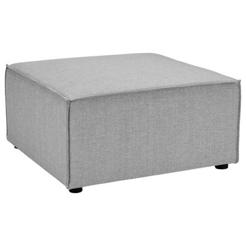 Saybrook Outdoor Patio Upholstered Sectional Sofa Ottoman, Gray