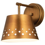 Z-LITE - Z-LITE 6014-1S-RB 1 Light Wall Sconce, Rubbed Brass - Z-LITE 6014-1S-RB 1 Light Wall Sconce,Rubbed Brass.  Style: Transitional, Modern, Restoration, Urban.  Collection: Katie.  Frame Finish: Rubbed Brass.  Frame Material: Iron.  Shade Finish: Rubbed Brass.  Shade Material: Iron.  Dimension(in): 9(L) x 8(W) x 8.5(H).  Cord/Wire Length: 110".  Bulb: (1)100W Medium Base,Dimmable(Not Inculed).  UL Classification/Application: CUL/cETLu/Dry.