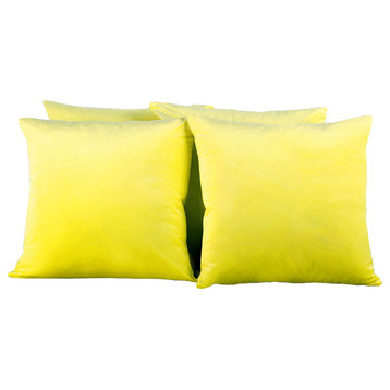 Supersoft Throw Pillow Cover 4 Piece Set, Butter Cup