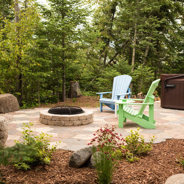 Modular Fire Council Next to Hot Tub