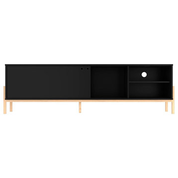 Bowery 72.83 TV Stand in Black and Oak