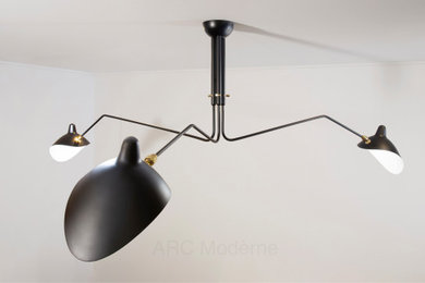 Serge Mouille Three Arm Ceiling Lamp