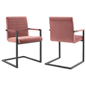 Savoy Performance Velvet Dining Chairs Set of 2, Dusty Rose