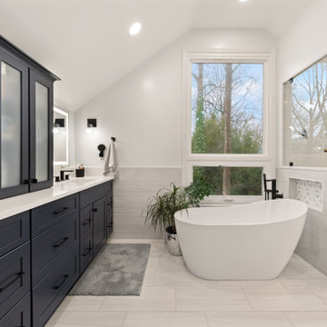 Modern Steam Shower Bathroom Remodel in Reston, VA