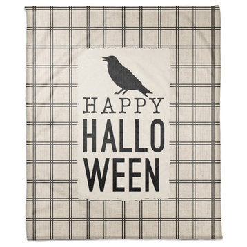 Happy Halloween Crow  50x60 Throw Blanket