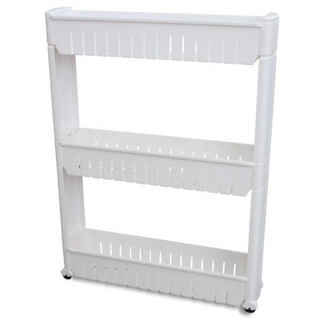 Modern Home Narrow Sliding Storage Organizer Rack - Laundry/Bathroom/Kitchen Po