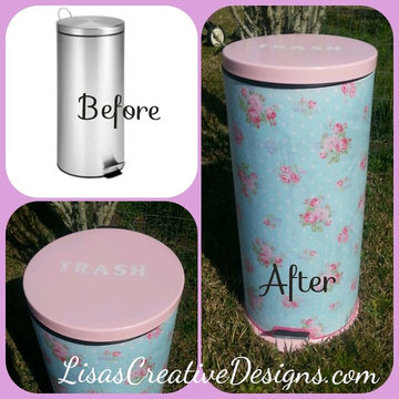 A Generic Kitchen Trash Can Gets A Shabby Chic Makeover