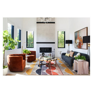 Modern Farmhouse - Contemporary - Living Room - Los Angeles - by Lauren ...