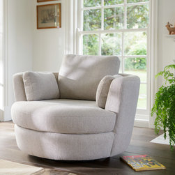 Snuggle Petite&reg; Swivel Chair - Fabric - Mode Mondo Almond - Products