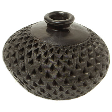 Novica Handmade Bartolo Black Decorative Ceramic Vase