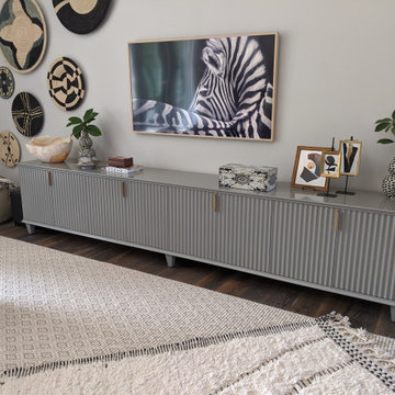 Custom TV Cabinet Credenza with Tapered Legs